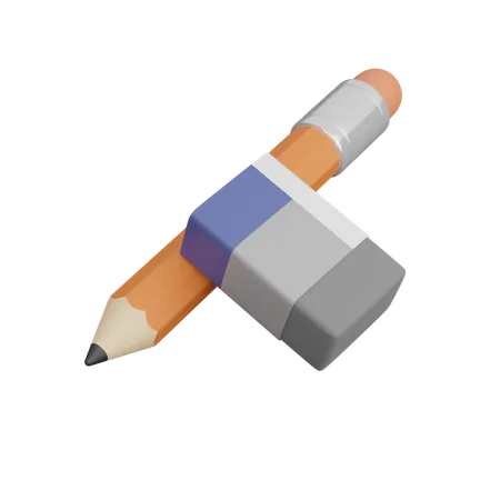 Crayon et gomme  3D Icon