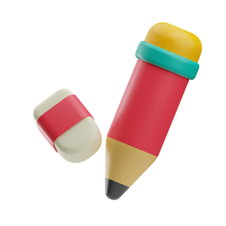 Crayon et gomme  3D Icon