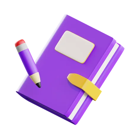 Crayon et livre  3D Icon