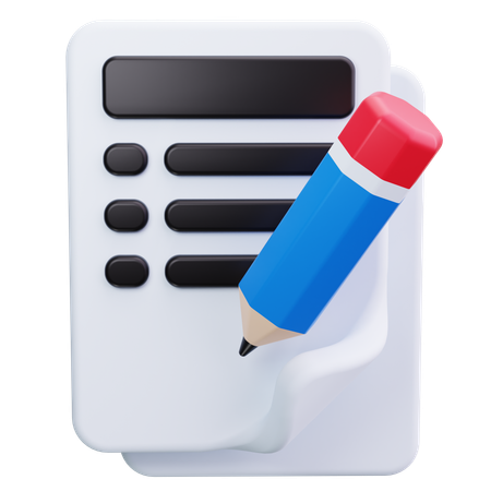 Crayon et papier  3D Icon