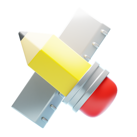 Crayon et règle  3D Icon