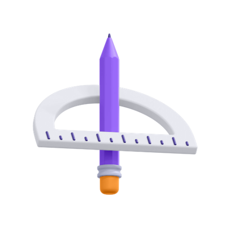 Crayon et règle  3D Icon