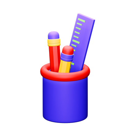 Crayon et règle  3D Icon