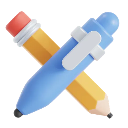 Crayon et stylo  3D Icon