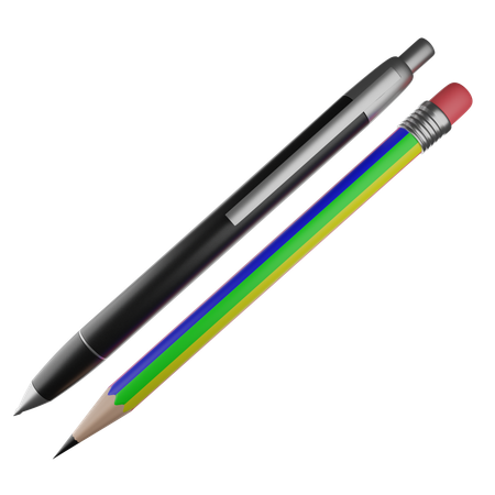 Crayon et stylo  3D Icon