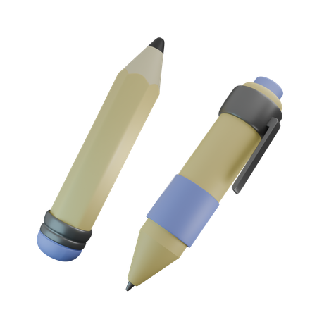 Crayon et stylo  3D Icon