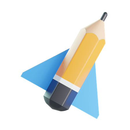 Fusée au crayon  3D Icon