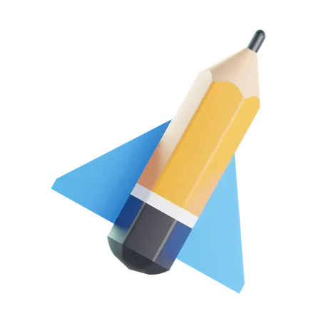 Fusée au crayon  3D Icon