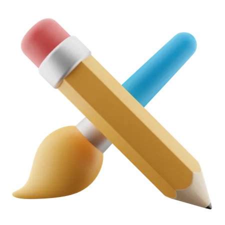 Pinceau à crayon  3D Icon