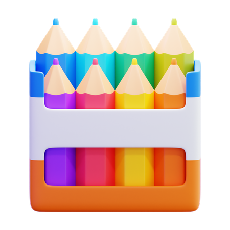 Lápices de color  3D Icon