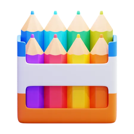 Lápices de color  3D Icon