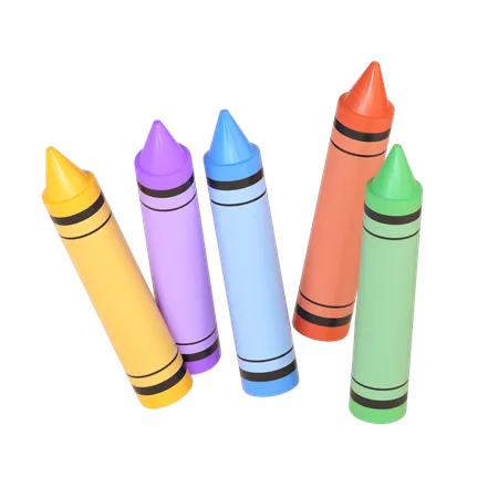 Crayons Illustration In 3 D Design 3D Icon