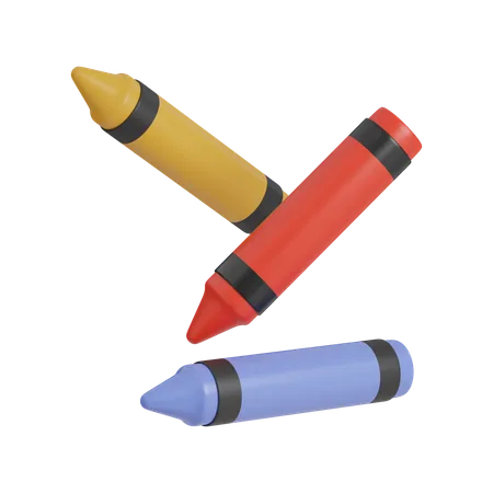 Crayons Icons Minimal 3 D Illustration School Education 3D Icon