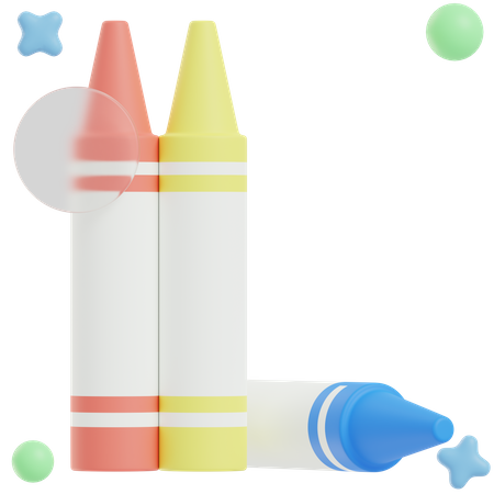 Crayons  3D Illustration