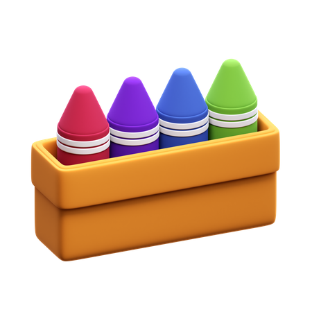 Crayons Box  3D Icon