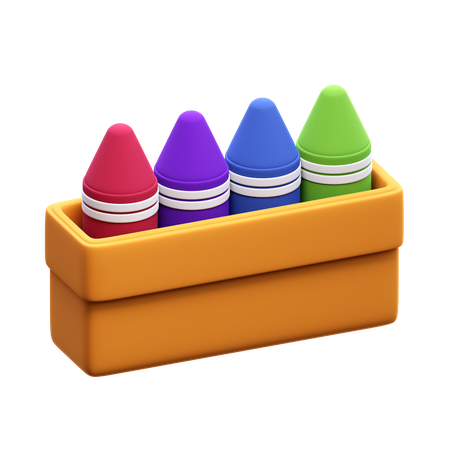 Crayons Box  3D Icon