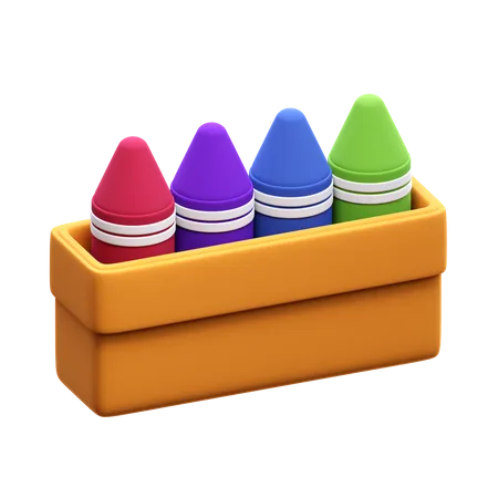 Crayons Box  3D Icon