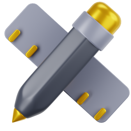 Crayon et rouleaux  3D Icon