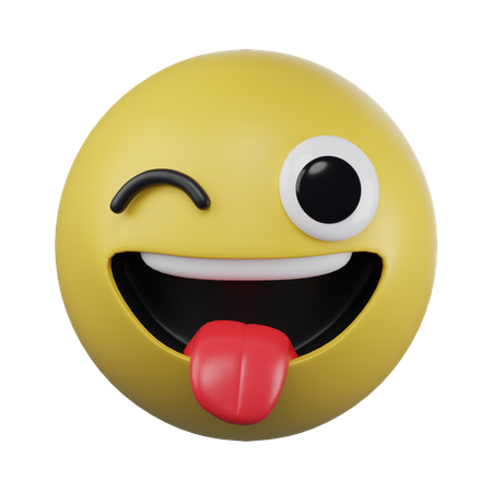 Crazy Face Emoji  3D Icon