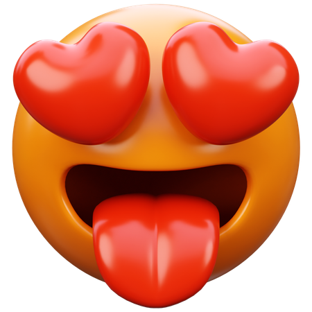Crazy Love Emoji  3D Icon