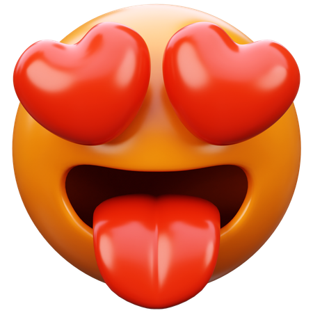 Crazy Love Emoji  3D Icon