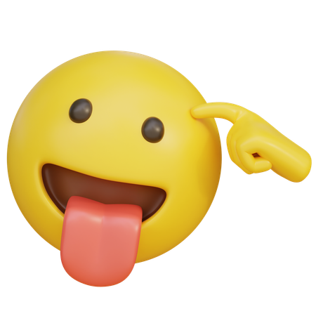 Crazy Mad Stick Tongue Out Expression Emoji  3D Icon