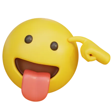 Crazy Mad Stick Tongue Out Expression Emoji  3D Icon