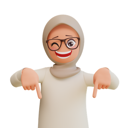 Crazy Muslim Woman 3D Illustration