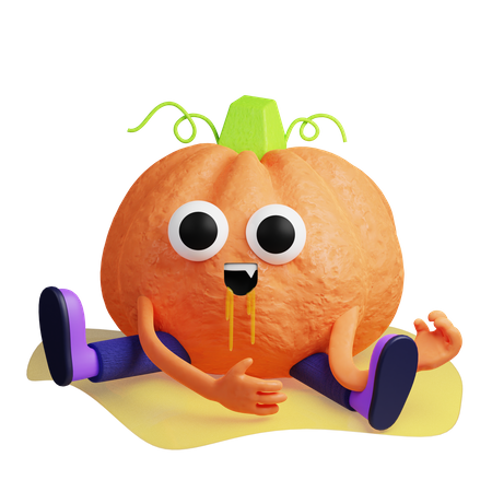 Crazy Pumpkin  3D Illustration