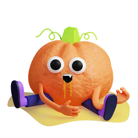 Crazy Pumpkin  3D Illustration