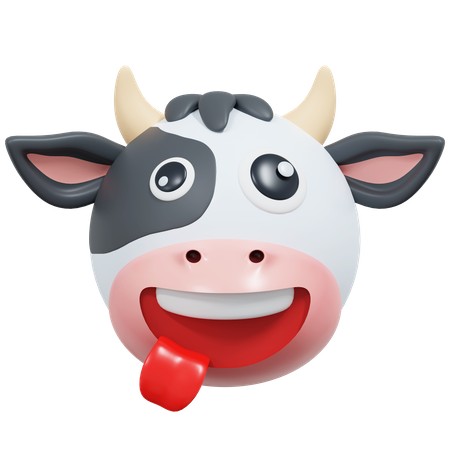 Crazy Smile Cow  3D Icon