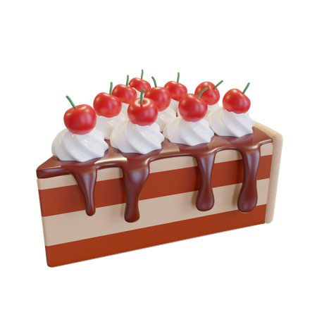 Cream And Cherry Cake 3D Icon