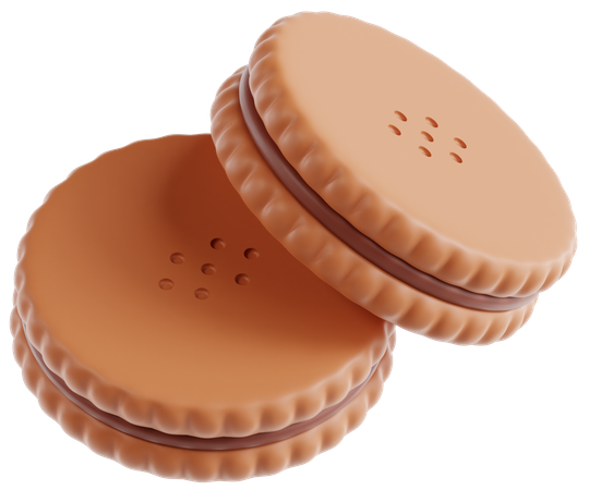 Cream Biscuits  3D Icon