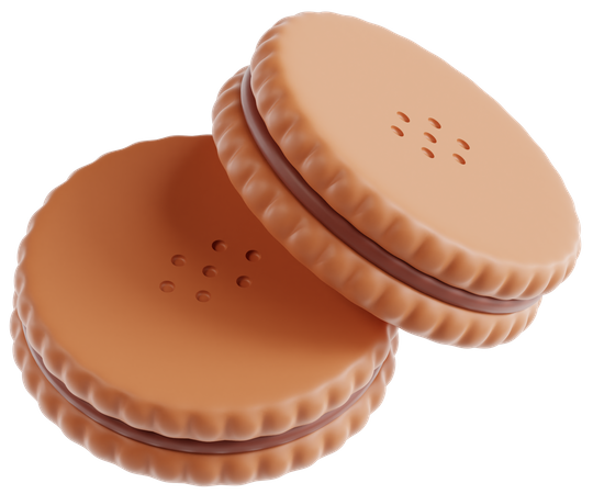 Cream Biscuits  3D Icon