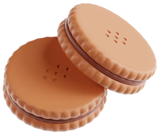 Cream Biscuits  3D Icon