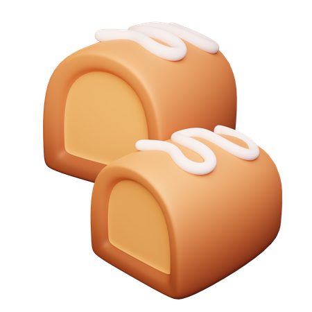 Cream Roll Cake  3D Icon