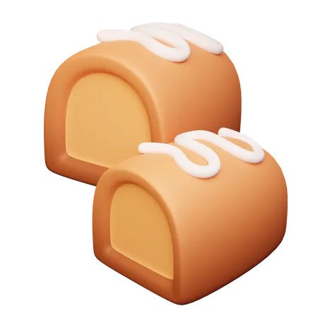 Cream Roll Cake  3D Icon