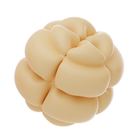 Cream Soft Body Abtract Balloon Shape  3D Icon
