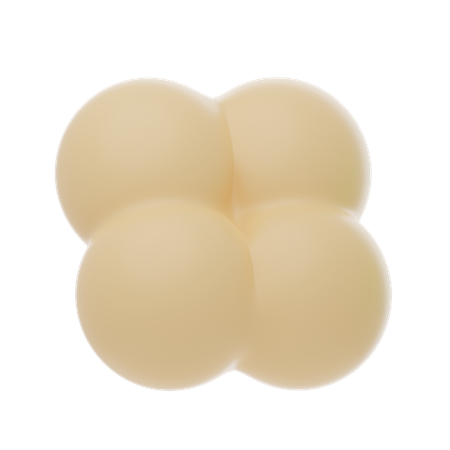 Cream Soft Body Four Ball Shape  3D Icon
