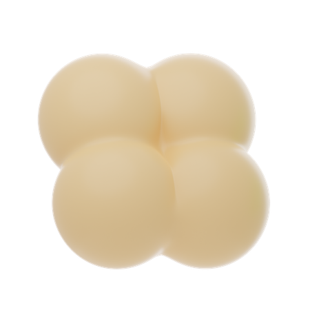 Cream Soft Body Four Ball Shape  3D Icon