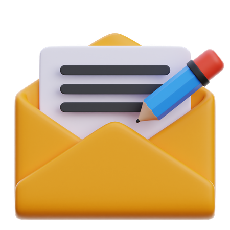 Create Email Document  3D Icon