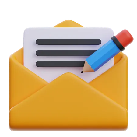 Create Email Document  3D Icon