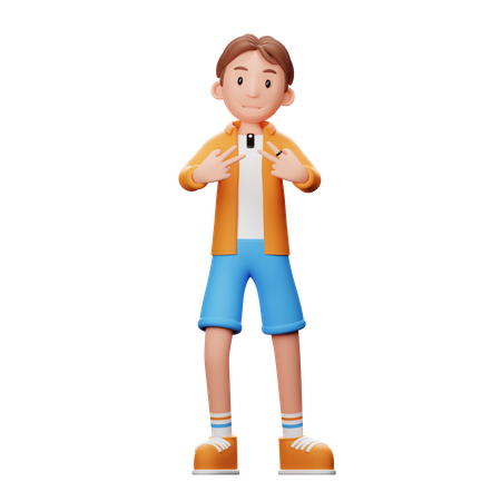 Pose photo du créateur de contenu  3D Illustration