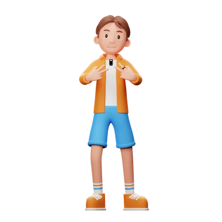 Pose photo du créateur de contenu  3D Illustration