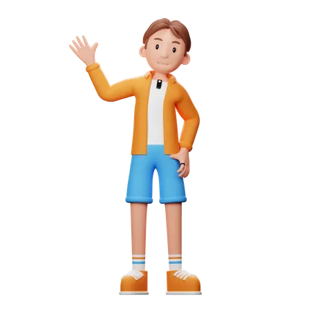 Pose de salutation du créateur de contenu  3D Illustration