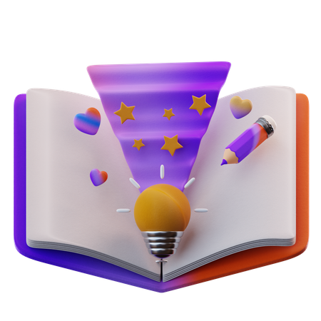 창의적인 책  3D Icon