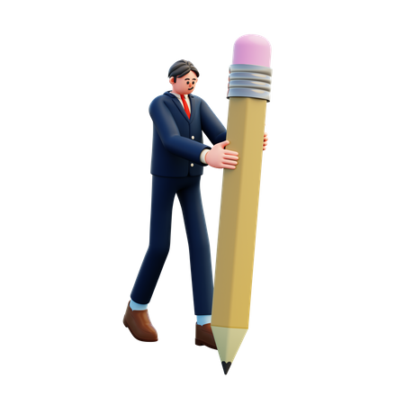 Creative Businessman Working On Business Idea  3D Illustration