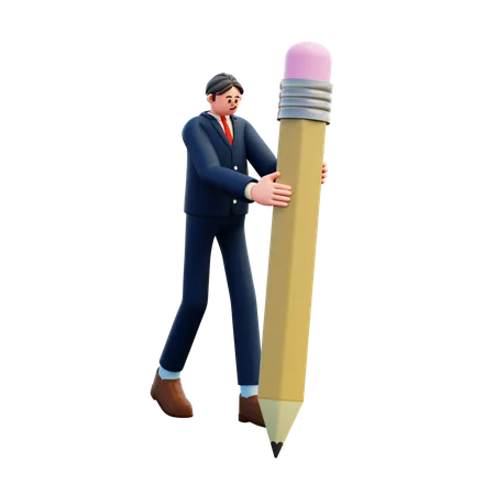 Creative Businessman Working On Business Idea  3D Illustration