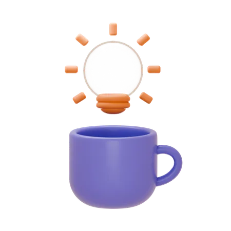Idea With A Glass Coffee Of 3 D Icon 3D Illustration