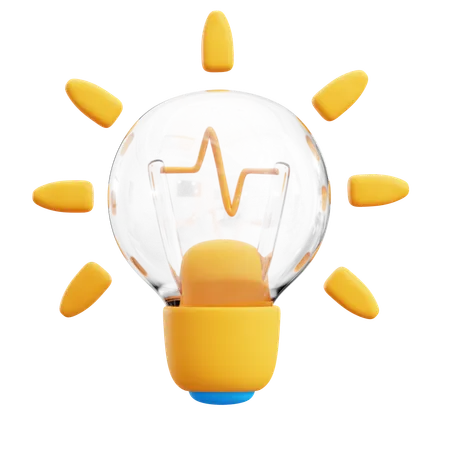 Light Bulb For Creativity Idea Business Success Strategy Concept 3 D Icon Illustration Render Design 3D Icon
